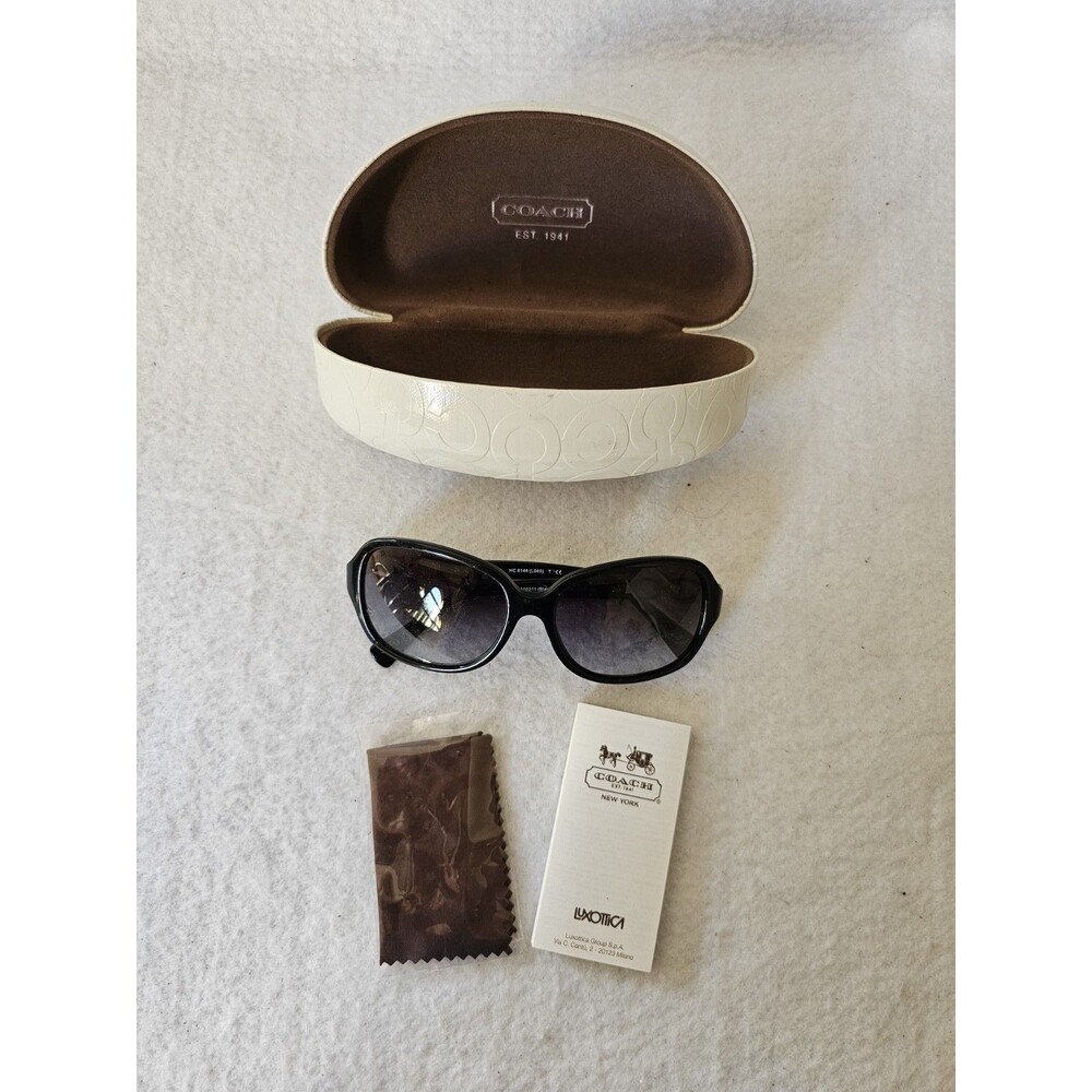 Coach Kissing C HC8146 L949 Womens Black Gradient Sunglasses Case New